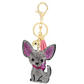 CUTE RHINESTONE DOG TASSEL KEY CHAIN, 31424