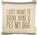 Pillow-Drink Wine and Pet Dog
