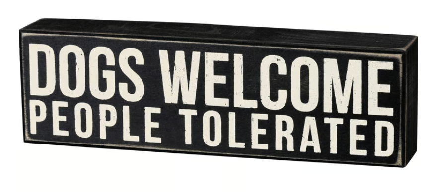 Box Sign - Dogs Welcome