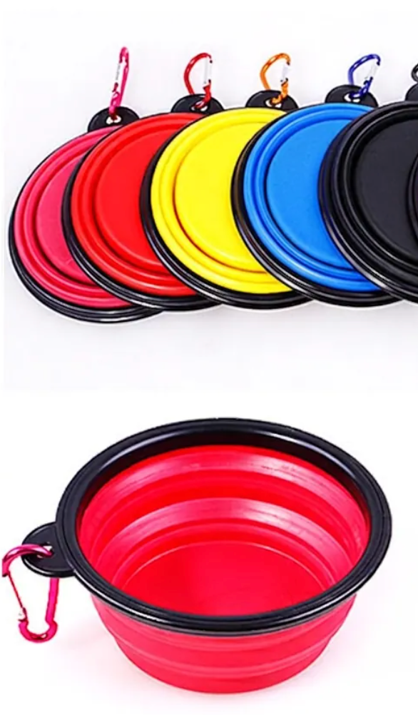 Travel Foldable Food/Water Bowls with Caribiner Hook