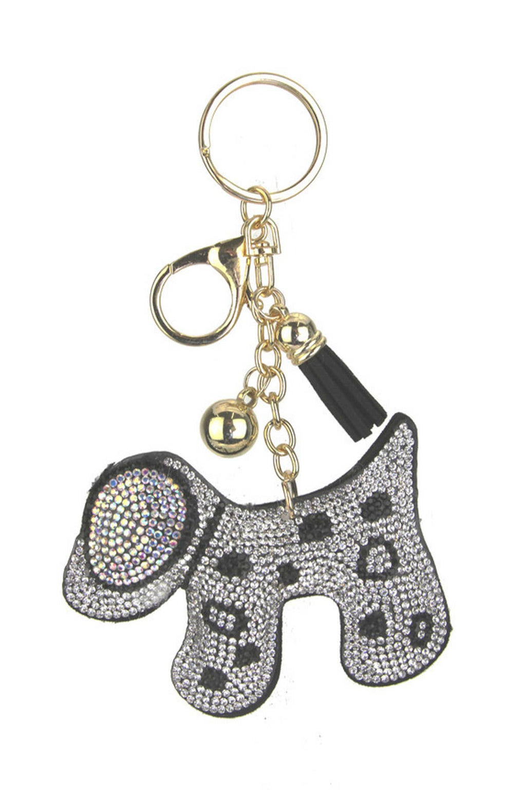 RHINESTONE DOG KEYCHAIN WITH TASSEL, KC444X 151